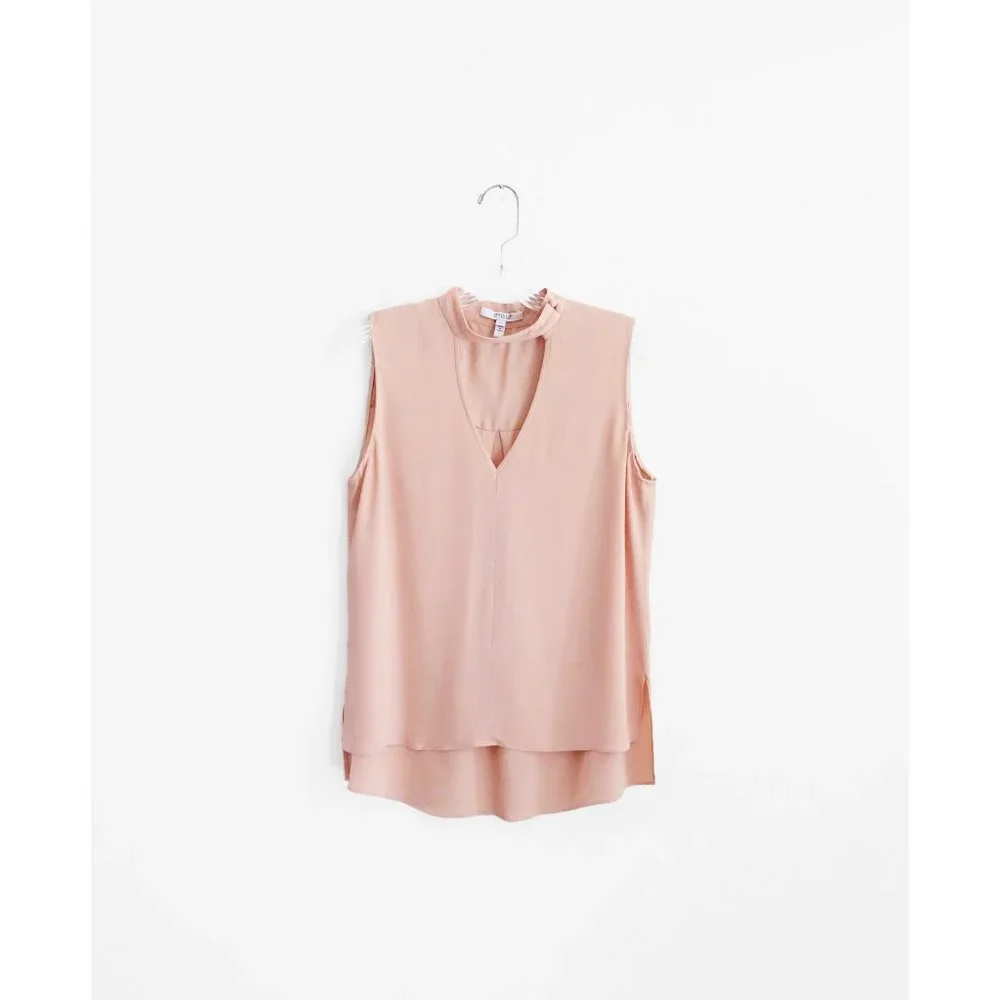 10 Crosby Derek Lam Light Blush Pink Voile Sleeveless Blouse Shell Top size 6 - Picture 5 of 15